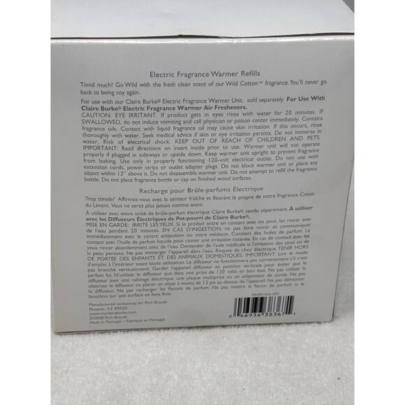 Claire Burke Electric Fragrance Warmer Refill Wild Cotton Pack of 2 Refills HTF - Picture 3 of 4